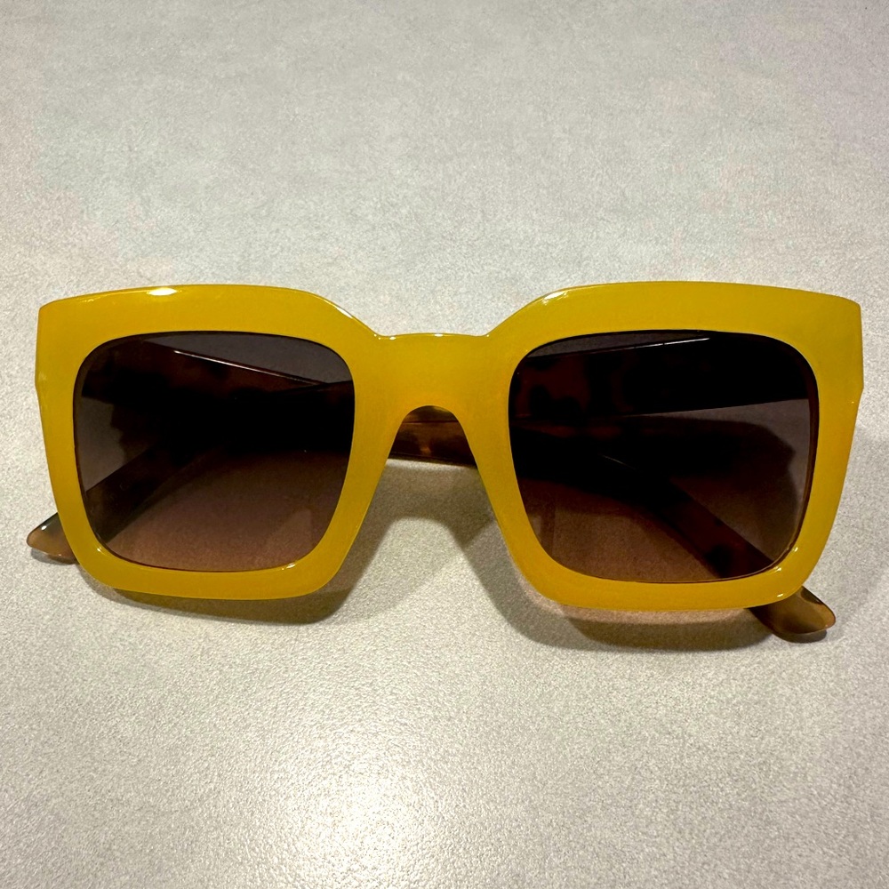 Sunglasses Images Premium Eyewear, Yellow Rimmed, Cheetah detail. - Picture 2 of 5